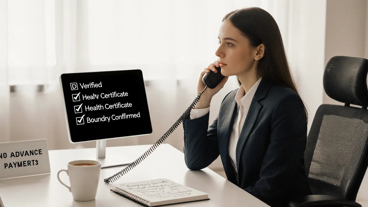 Een kantoor met een checklist voor veilige escortdiensten en een telefoon in gebruik.